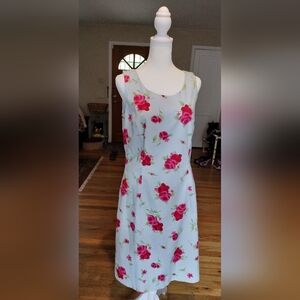 Collection By Cherokies Vintage Floral Sleeveless Dress - Pink and White